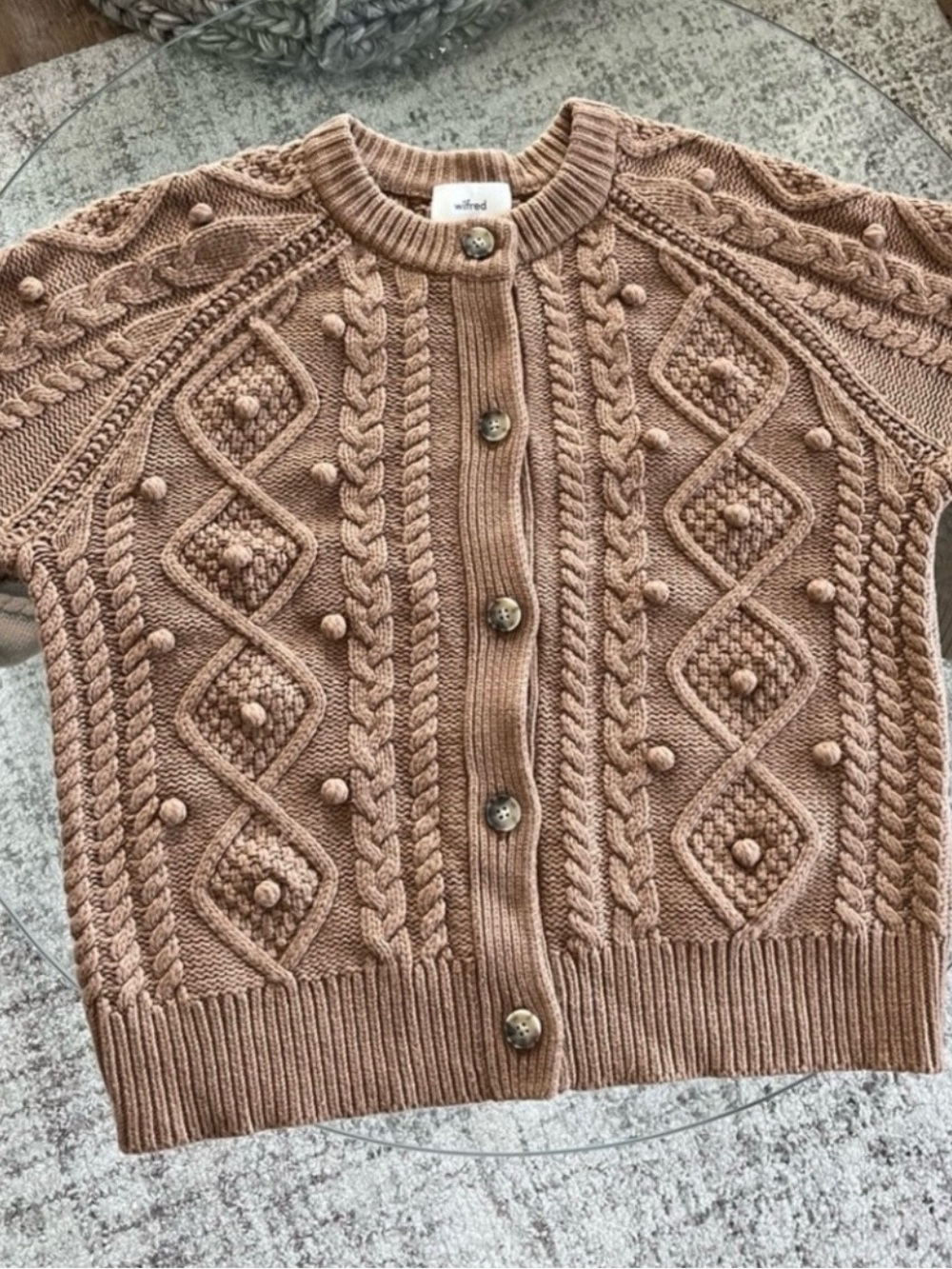 Aritzia Wilfred Sprinkles Knit Wool Cotton Casual Fall Sweater/ Cardigan